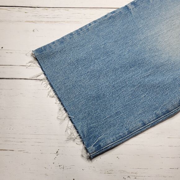 Madewell Petite Perfect Vintage Wide Leg Crop Raw Hem Jeans Hallstead Wash 33P - Picture 8 of 12